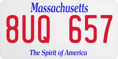 MA license plate 8UQ657