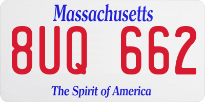 MA license plate 8UQ662