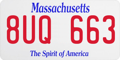 MA license plate 8UQ663