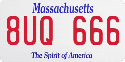 MA license plate 8UQ666