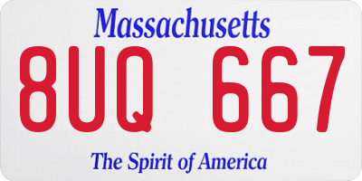 MA license plate 8UQ667