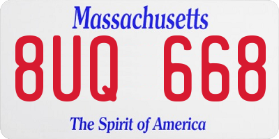 MA license plate 8UQ668
