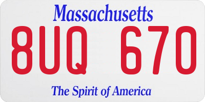 MA license plate 8UQ670