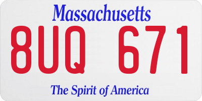 MA license plate 8UQ671