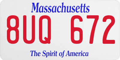 MA license plate 8UQ672