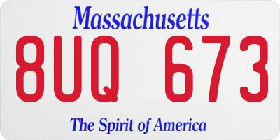 MA license plate 8UQ673
