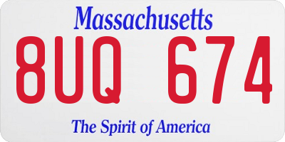 MA license plate 8UQ674