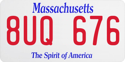 MA license plate 8UQ676