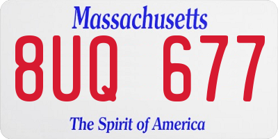 MA license plate 8UQ677