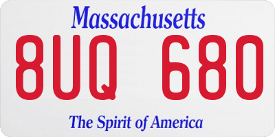 MA license plate 8UQ680