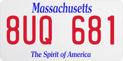 MA license plate 8UQ681