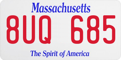 MA license plate 8UQ685