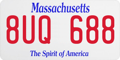 MA license plate 8UQ688
