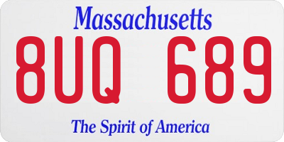 MA license plate 8UQ689