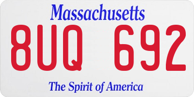 MA license plate 8UQ692