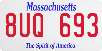 MA license plate 8UQ693