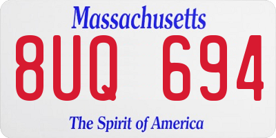 MA license plate 8UQ694