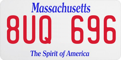 MA license plate 8UQ696