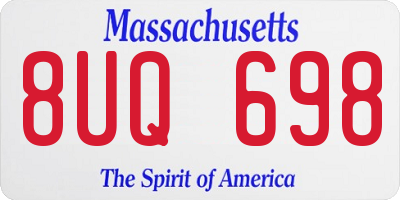 MA license plate 8UQ698