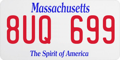 MA license plate 8UQ699
