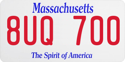 MA license plate 8UQ700