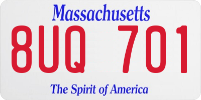 MA license plate 8UQ701