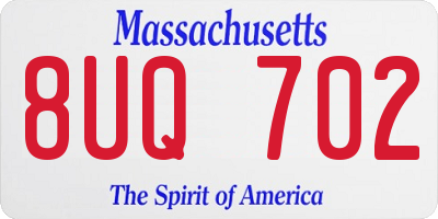 MA license plate 8UQ702