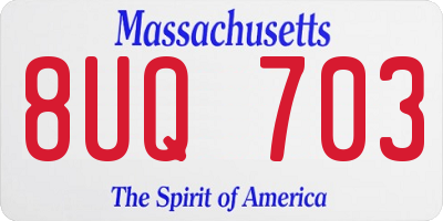 MA license plate 8UQ703
