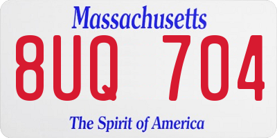 MA license plate 8UQ704