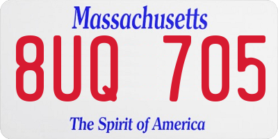 MA license plate 8UQ705