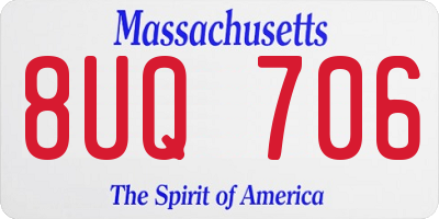 MA license plate 8UQ706