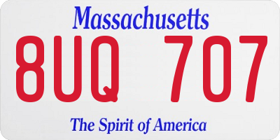 MA license plate 8UQ707