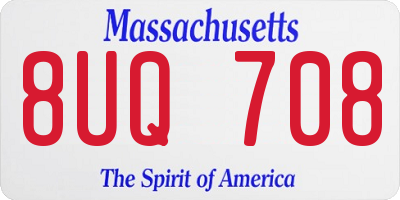 MA license plate 8UQ708
