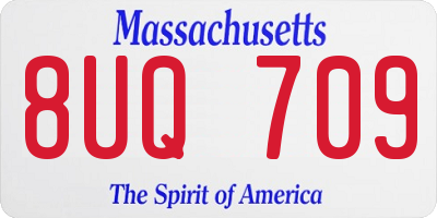 MA license plate 8UQ709