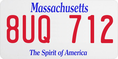 MA license plate 8UQ712