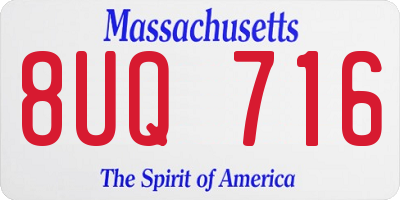 MA license plate 8UQ716