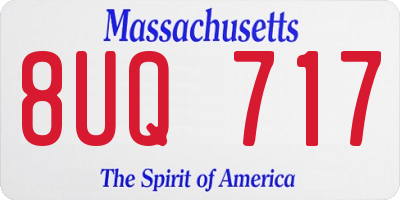 MA license plate 8UQ717