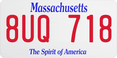 MA license plate 8UQ718