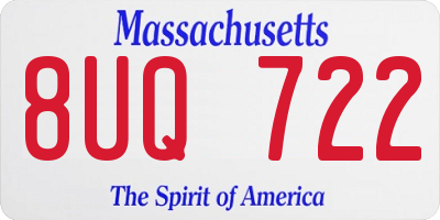 MA license plate 8UQ722