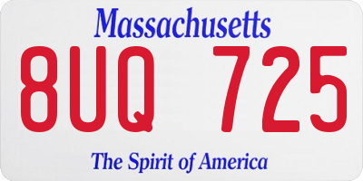 MA license plate 8UQ725