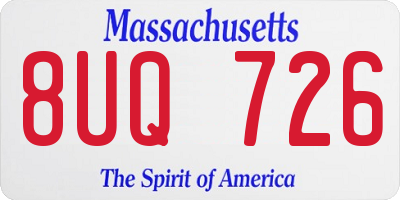 MA license plate 8UQ726