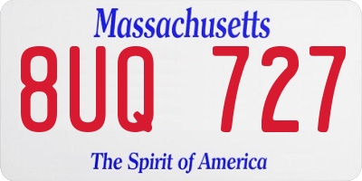 MA license plate 8UQ727