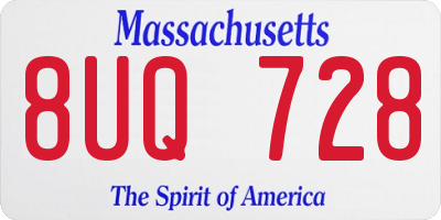 MA license plate 8UQ728