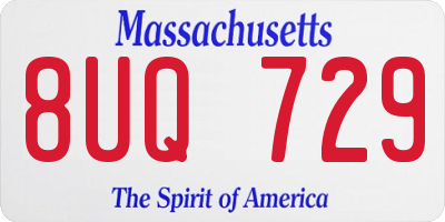 MA license plate 8UQ729
