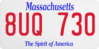 MA license plate 8UQ730