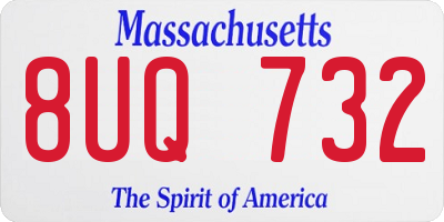 MA license plate 8UQ732