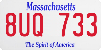 MA license plate 8UQ733
