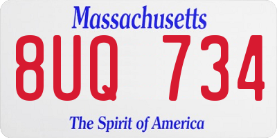 MA license plate 8UQ734