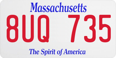 MA license plate 8UQ735