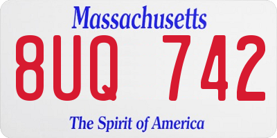 MA license plate 8UQ742